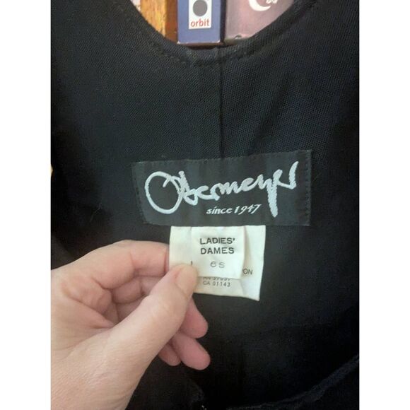 Obermeyer Vintage 80's Black Stirrup Snow Bib Women's Size 6 Small Wool Blend - Picture 3 of 6